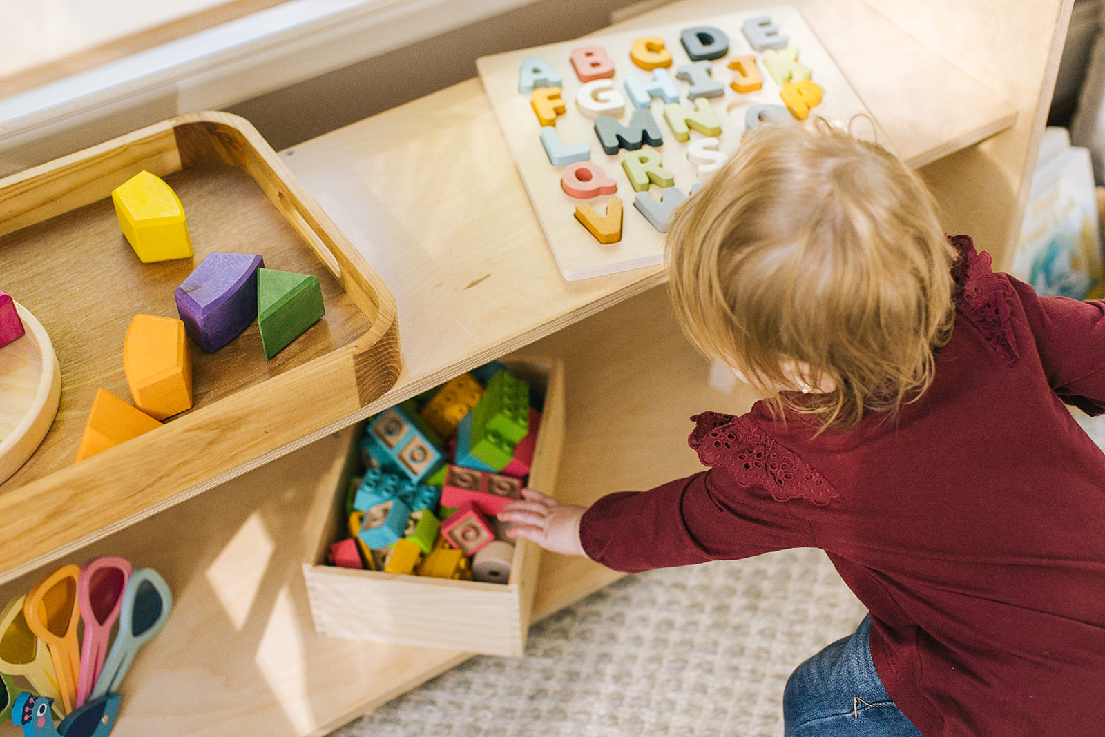 Fostering Independence with a Montessori Shelf