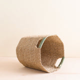 Natural Octagon Toy Rotation Basket with Sage Handle | LIKHÂ