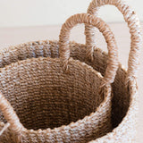 Natural Mini Basket with Handle Set of 2 - Weave Baskets | LIKHÂ