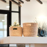 Grey + Natural Round Bottom Baskets, set of 2 - Woven Baskets | LIKHÂ