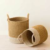 Mustard Toy Rotation Baskets with Handle, set of 2 | LIKHÂ